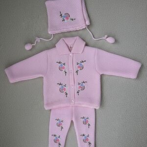 VINTAGE Pink Floral Kids Matching Set